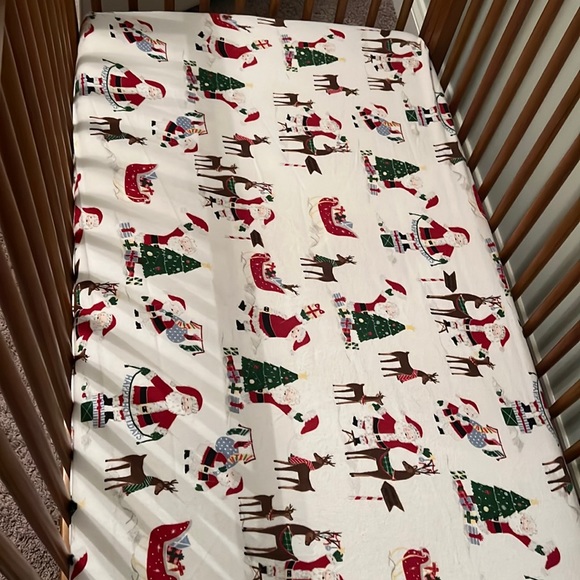 Pottery Barn Kids Other Pottery Barn Flannel Christmas Crib Sheet